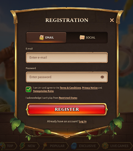 Dorados sign-up form