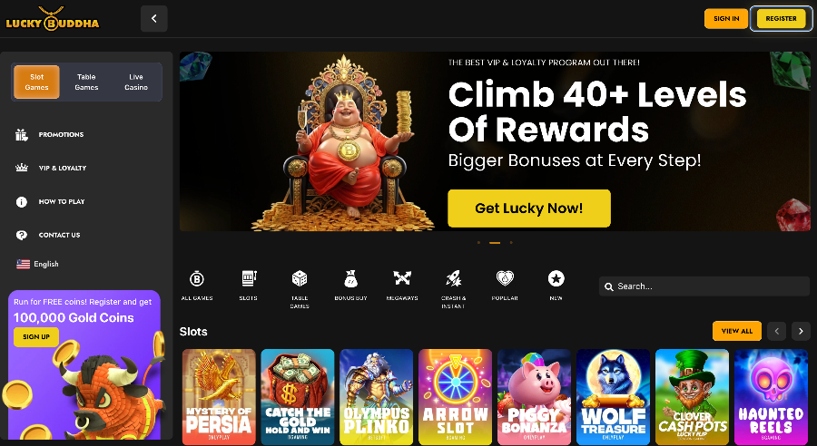 Lucky Buddha landing