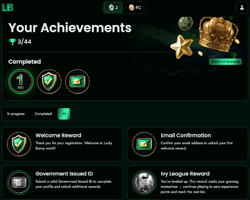 Lucky Bunny achievements