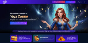 Yayz Casino landing page