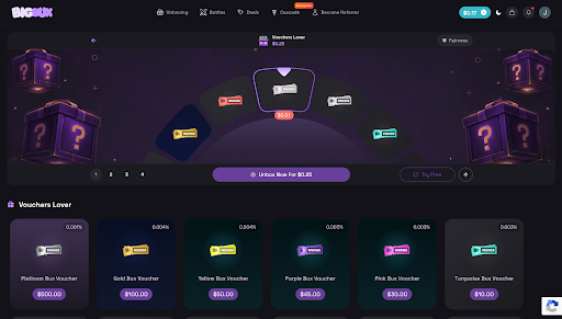 BigBux voucher examples