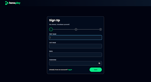 HorsePlay sign up form
