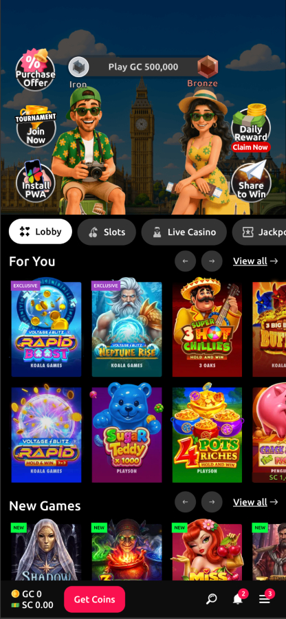 McLuck app view