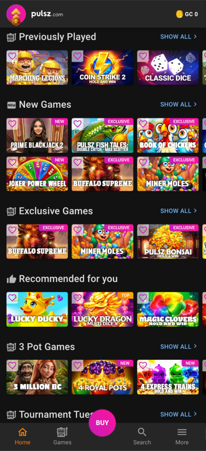 Pulsz app view