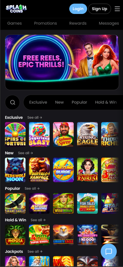Splash Coins app view