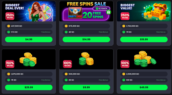 Splash Coins purchase packages